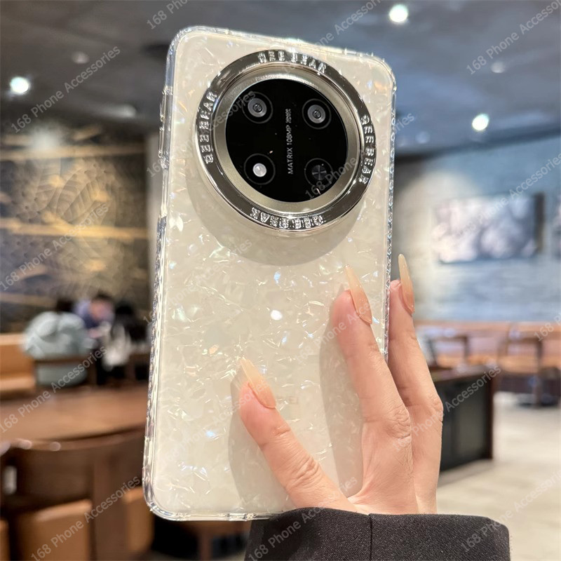 เคส Honor X9C X9D 5G เคสกันกระแทกเคลือบด้านลายหอยทาก เคสโทรศัพท์แบบแข็งที่มีกรอบโลหะและป้องกันเลนส์กล้องขอบใสแบบนุ่ม