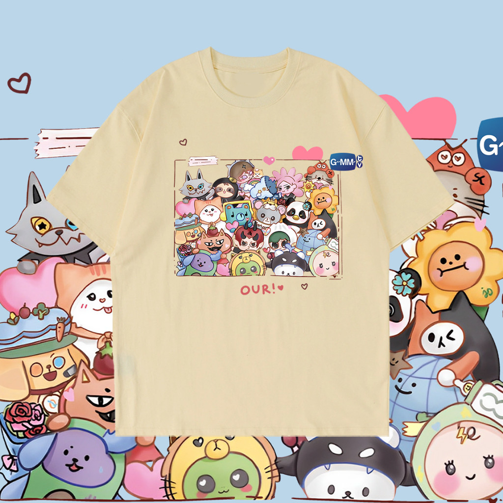 GMMTV - เสื้อยืดคอกลมผ้าฝ้ายพิมพ์ลายแฟชั่น - ไซส์ S-5XL - รูปที่ 2