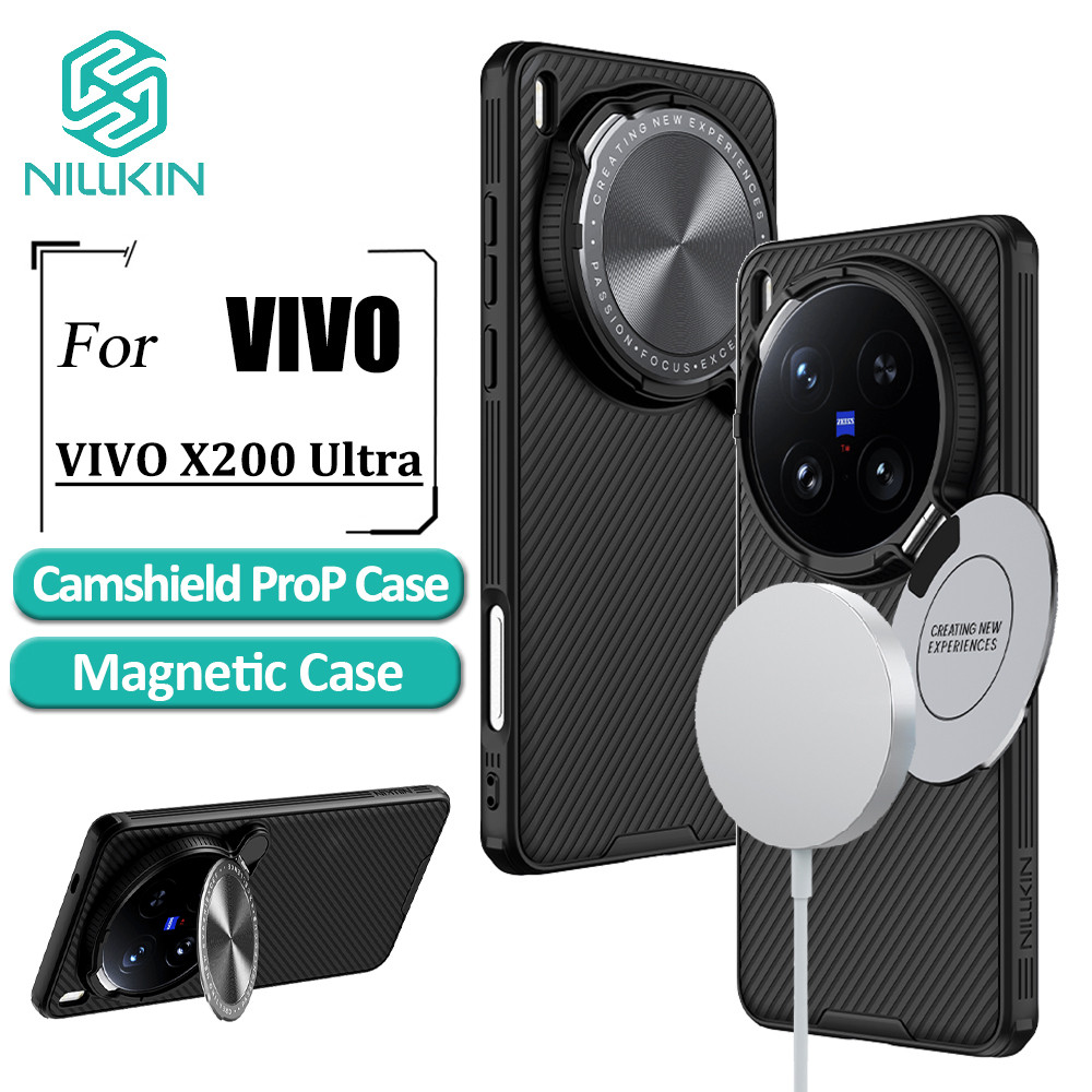 เคสแม่เหล็กป้องกันกล้อง Nillkin สําหรับ Vivo X200 Ultra เคสโทรศัพท์กล้อง Flip Bracket Texture ฝาหลังกันกระแทก