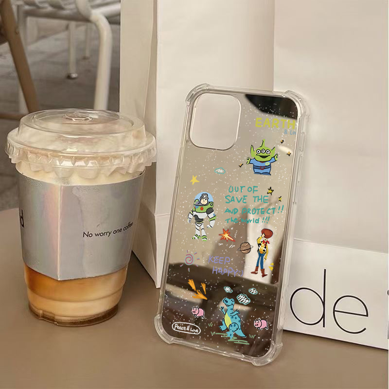 Make Up กระจกนุ่มเคสโทรศัพท์สําหรับ iPhone 15 16 Pro Max 14 13 12 11 Pro 7 8 Plus SE2 XS X XR Cool การ์ตูนสัตว์กันกระแทก - รูปที่ 4