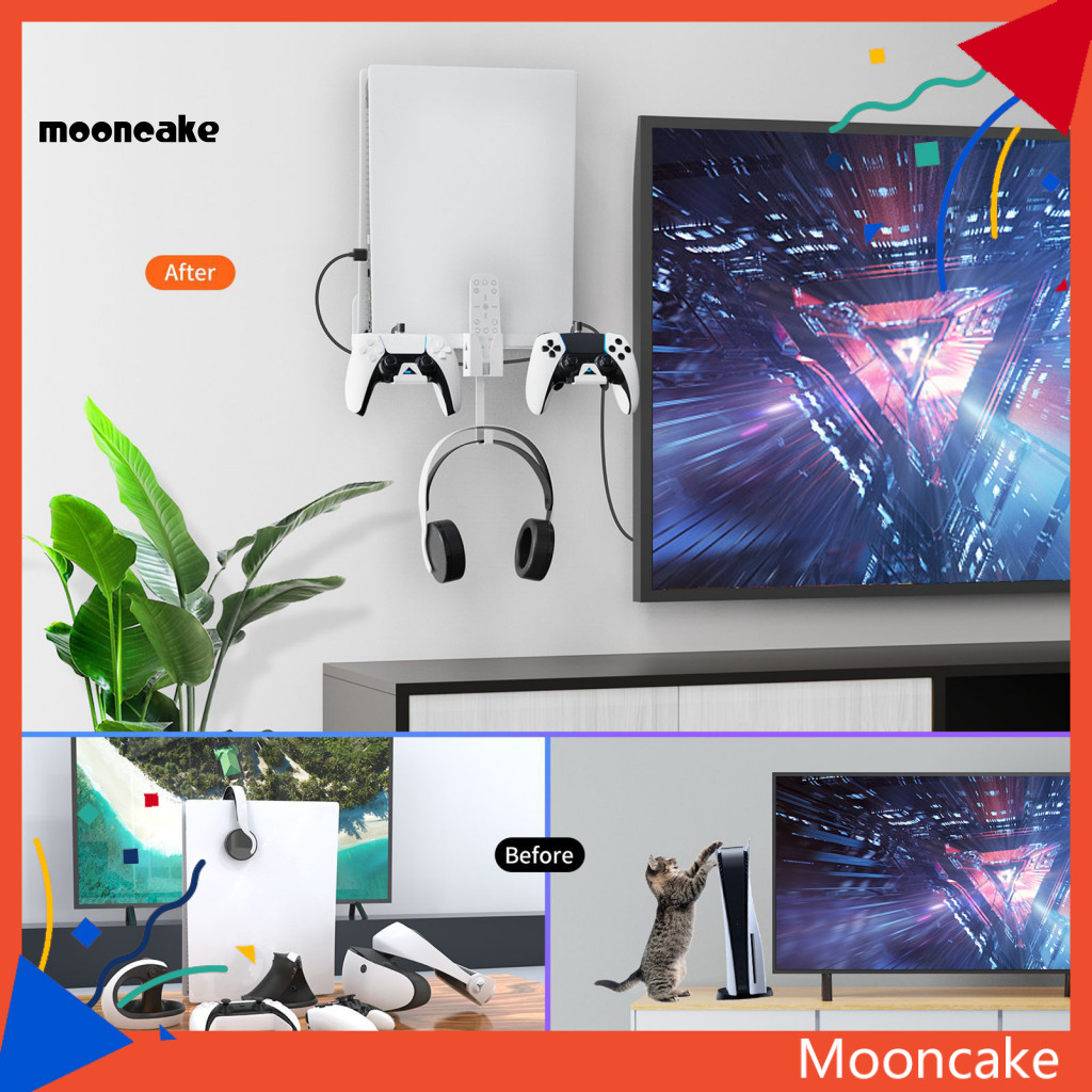 ขนมไหว้พระจันทร์| Wall Bracket Ps5 Wall Mount Bracket พร้อมที่แขวนหูฟังติดตั้งง่ายเกมคอนโทรลเลอร์สํา