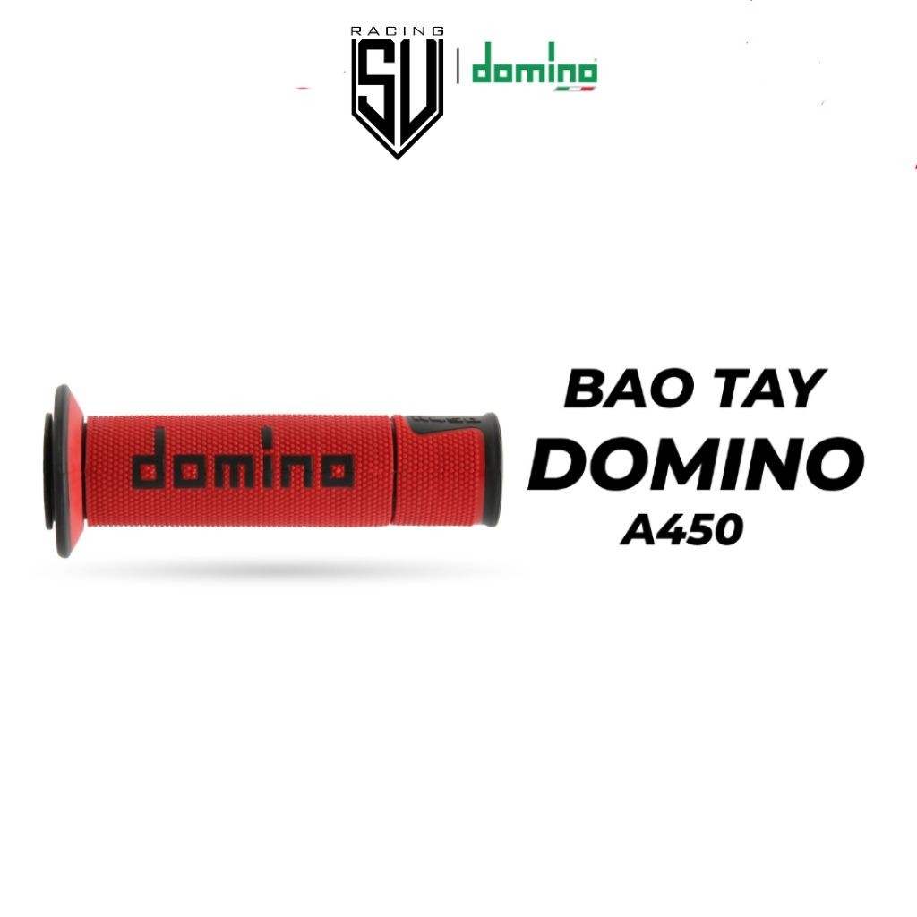 ถุงมือ Domino A450 - แดง/ดํา