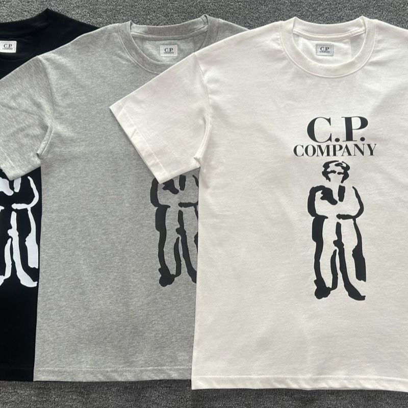 ฤดูร้อนผ้าฝ้ายแท้ลําลองหลวมสไตล์เดียวกัน Street สวมใส่รอบคอ CP แขนสั้นเสื้อยืดผู้ชายผู้หญิงเสื้อผ้า 