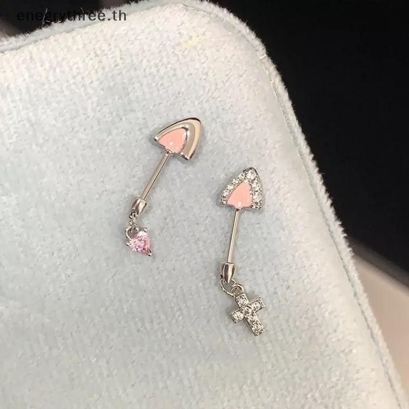 ไทย & แฟชั่น 1ชิ้น 'หูรูปแฟลชเพทายหัวใจข้ามจี้หูกระดูกเล็บต่างหูสําหรับผู้หญิงอินเทรนด์ร่างกายเจาะอุปกรณ์เสริม. - รูปที่ 4
