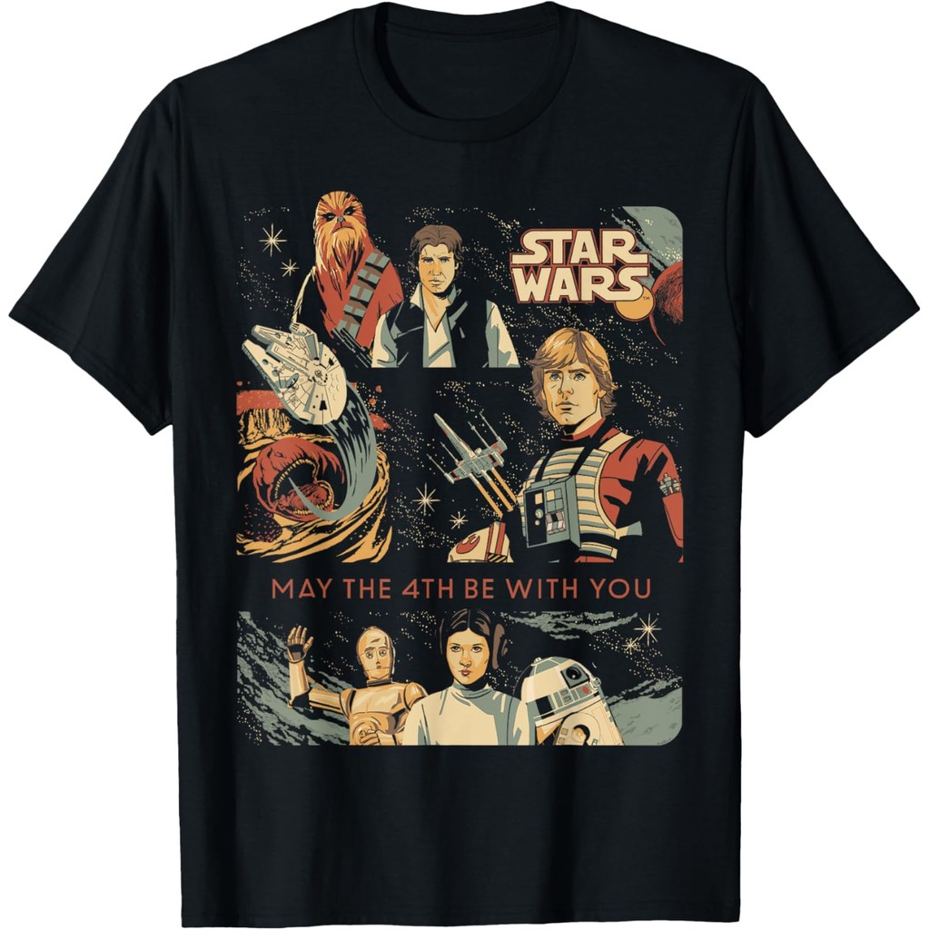 Star Wars May the 4th Be With You Classic Vintage Art T-Shirt - T-Shirt - Adult T-Shirt - Mens T-Shi