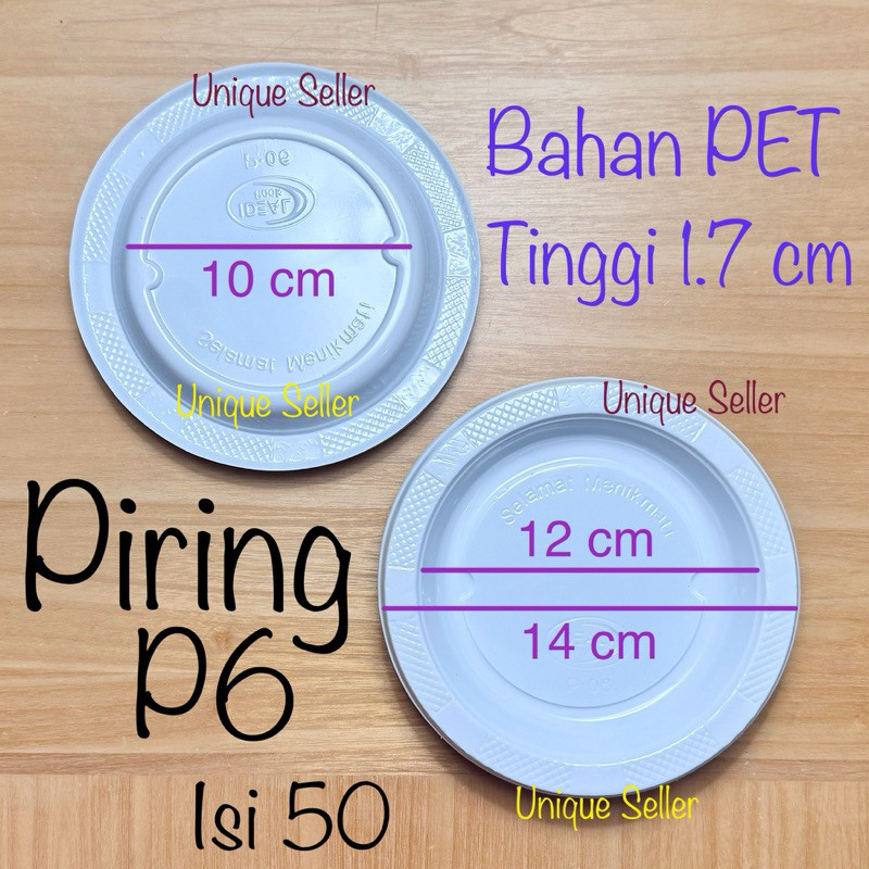 [เนื้อหา 50] แผ่นพลาสติกขนาดเล็ก P6 Uk 6 PET Disposable / Fruit Plates Snacks Rujak Nuts Tarts Birth