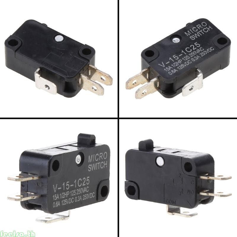 Feela KW7-0C AC125V 250V 15A NC SPDT Push Button Micro Limit Switch สวิตช์เท้า