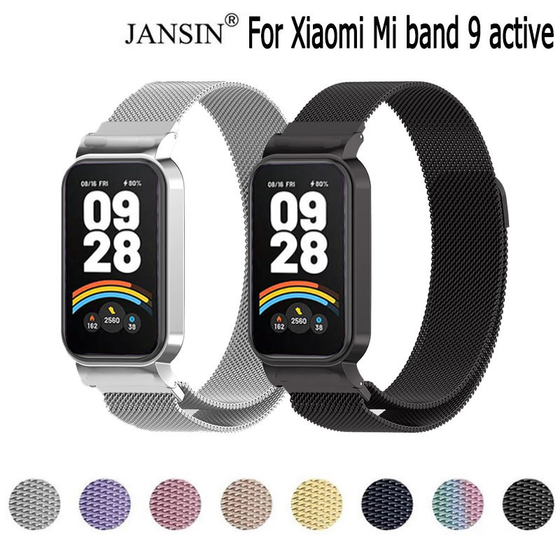 สาย for Xiaomi Mi band 9 active สายนาฬิกาสแตนเลส สำหรับ for Xiaomi Smart band 9 active Smart Watch ส