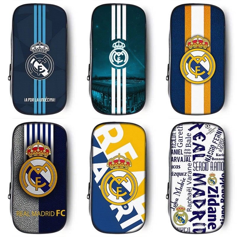 Real Madrid CF Football Star Kylian Mbappé Ins Fashion Student Canvas Pencil Bag Large Capacity Penc