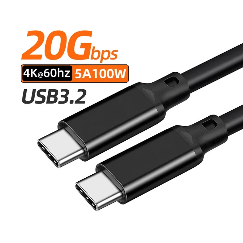 Usb3.2 Gen2 Usb3 2 Gen2x2 สาย PD 100W ประเภท USB C ถึง USB C สาย 3m 2m 1m 0.3m 0.5m Data Cable 20Gbp