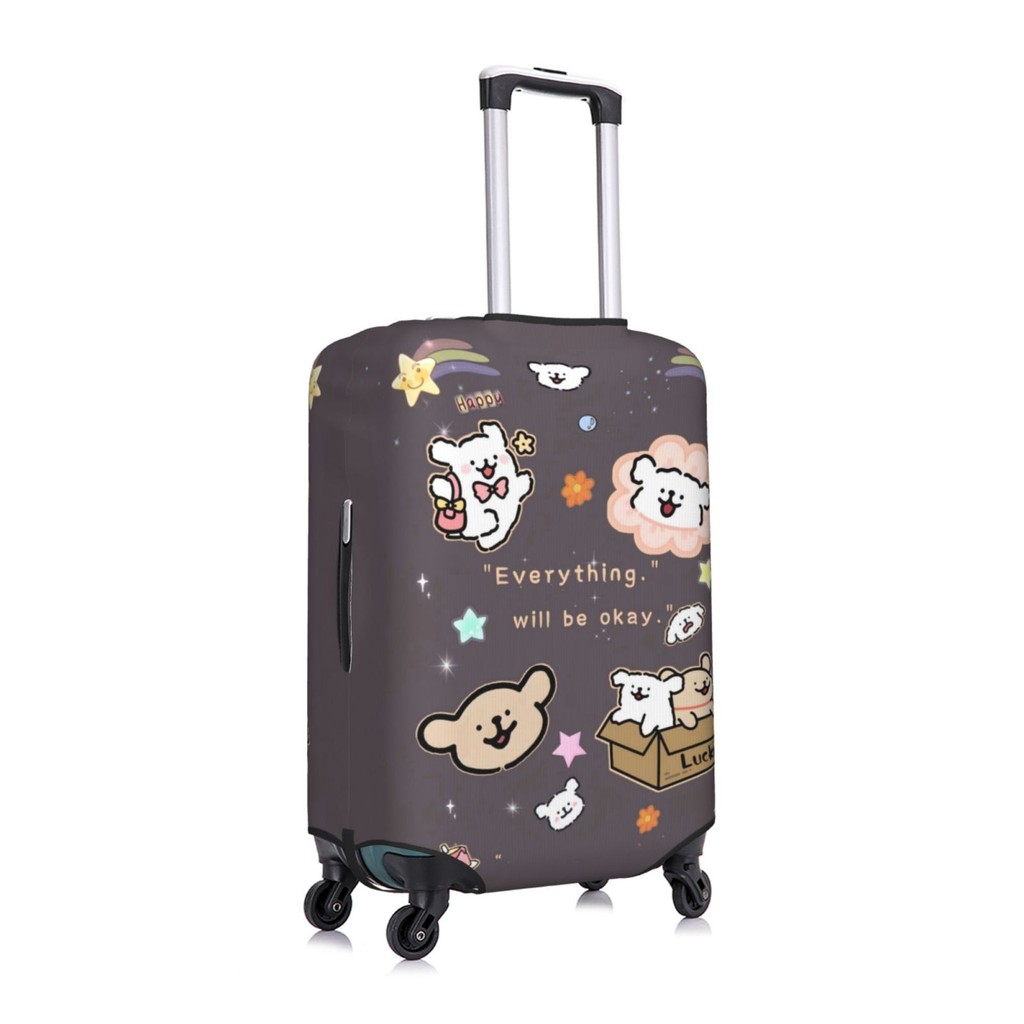 ผ้าคลุมกระเป๋าเดินทาง หมามอลทีส ผ้าสแปนเด็กซ์ แบบยืดหยุ่น ยืดหยุ่น Maltese Puppy Travel Luggage Cover 18-32 นิ้ว BY016