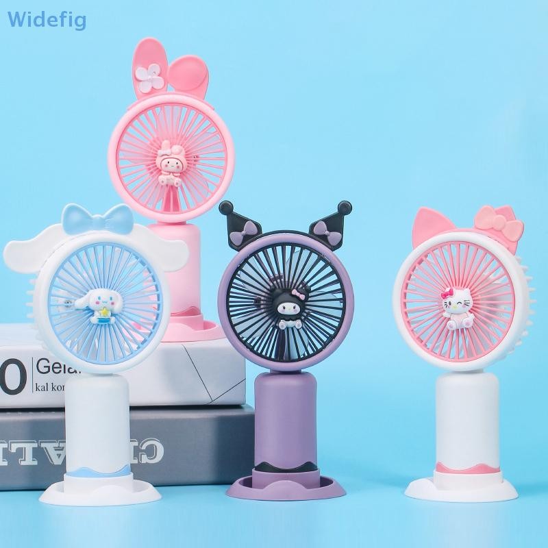 Widefig แบบพกพา Sanrio พัดลมมือถือฤดูร้อน USB ชาร์จพัดลมตั้งโต๊ะการ์ตูน Dual ใช้ Kawaii ผู้ถือโทรศัพท์พัดลมขนาดเล็กสาวน่ารักของขวัญ Good goods