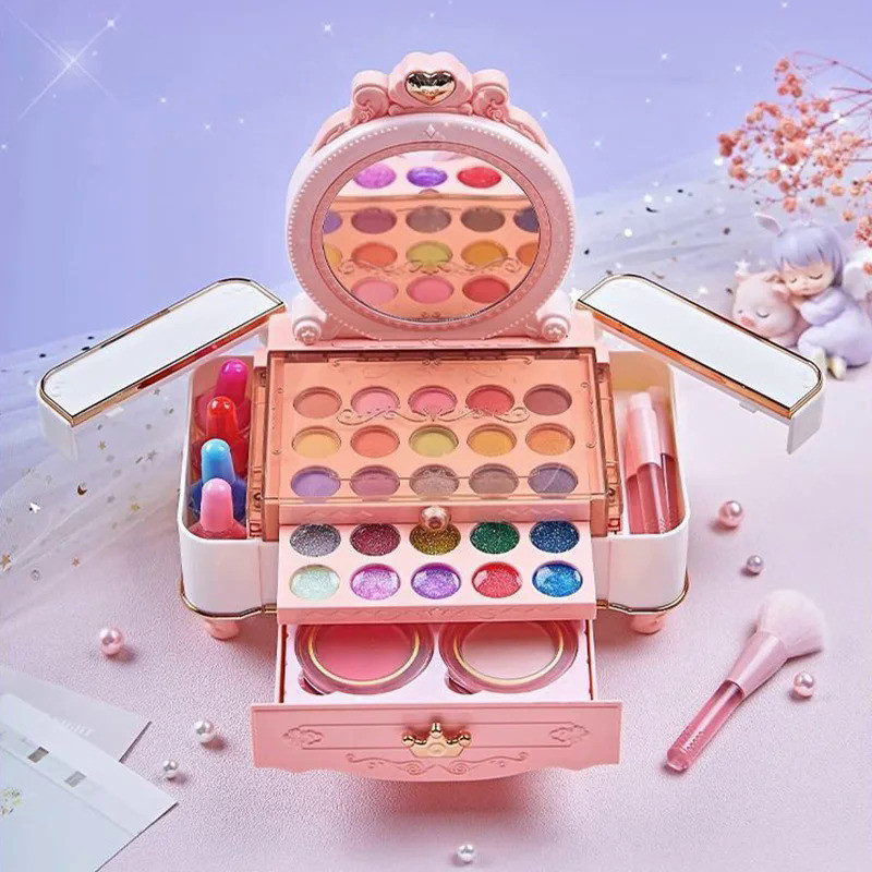 Kid Makeup Kit Girl Toy Teensymic Toy for Girl Real Washable Makeup Princess Play Make Up Toy Makeup