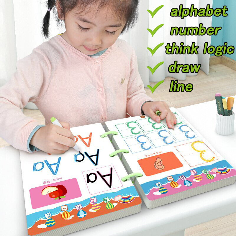 หนังสือติดตามสําหรับเด็ก การเรียนรู้ในช่วงต้นที่นํากลับมาใช้ใหม่ได้ หนังสือที่ยุ่งสําหรับเด็กวัยหัดเดิน อนุบาล