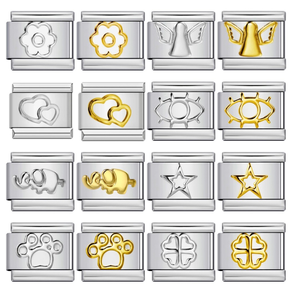 ไทเทเนียมเหล็กทองและเงินรูปแบบประทับตรา ทําเอง สร้อยข้อมือเสน่ห์อิตาลี