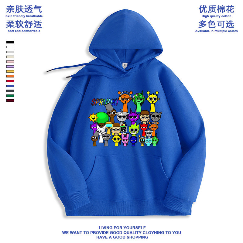 Sprunki Hoodie Sprunki Incredibox เสื้อสเวตเตอร์มีฮู้ดลําลองทรงหลวมสําหรับเด็ก