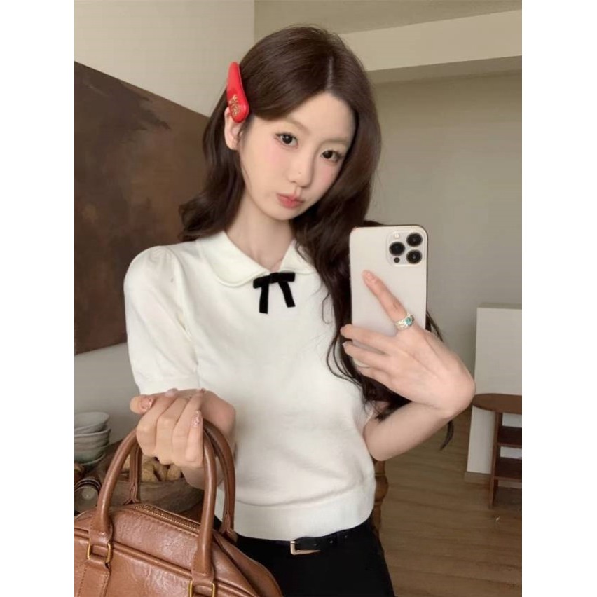 คอตุ๊กตาโบว์แขนสั้นมีความสุขกับฉันมิงค์ RTMP