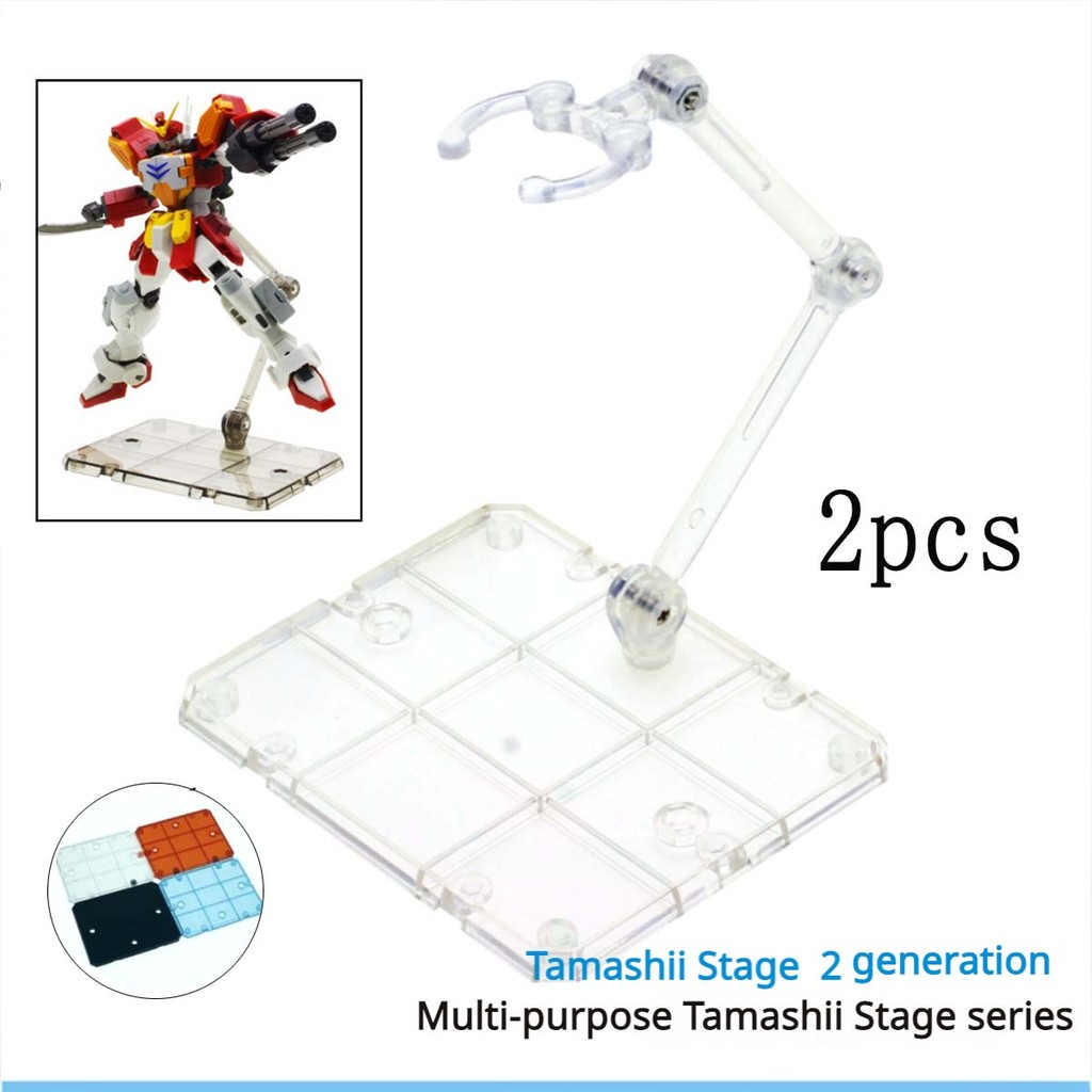 2pcs 2 รุ่น Tamashii Action Figure ฐานผู้ถือ 1/144 HG SIC SHF GK สําหรับ Gundam Gunpla DIY ฐานจอแสดงผล Spirit Stand มีรูพรุนประกอบคลาสสิก Battle ฉากชุดเครื่องมือ