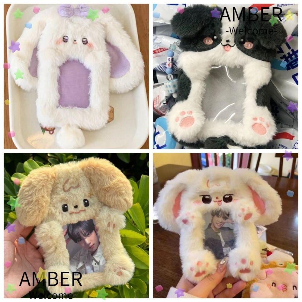 ผู้ถือบัตรภาพถ่าย AMBER, โฟโต้การ์ดมัลติฟังก์ชั่นตุ๊กตา, น่ารักกระต่ายหูใหญ่/นักเรียนการ์ด Collie Border