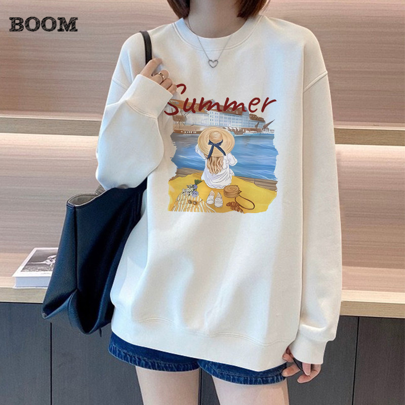 COD✅ (ส่งจากกรุงเทพ)BOOM Shop❄พร้อมส่ง❄เสื้อสเวตเตอร์เกาหลี เสื้อเเขนยาวโอเวอร์ไซส์ ผ้านุ่ม ใสสบาย