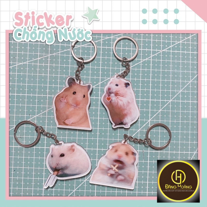 พวงกุญแจ Fun hamster meme - พวงกุญแจไมก้าสองด้าน-DH