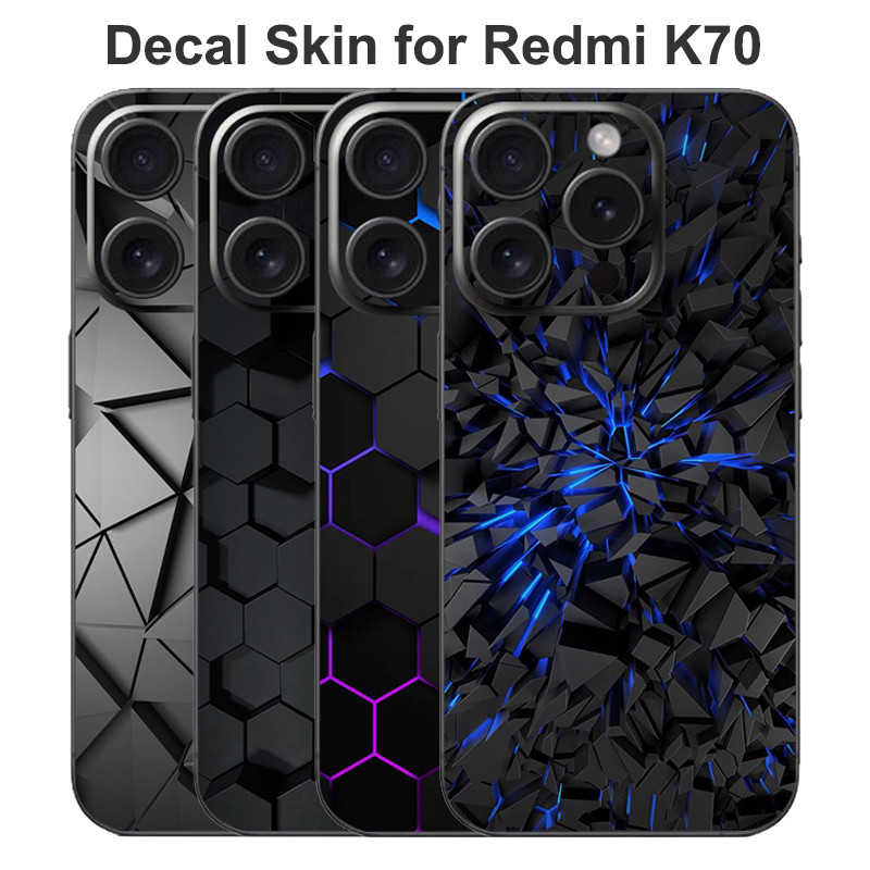 Cracked Honeycomb Decal Skin สําหรับ Redmi K70 Pro K70E / Poco X6 X7 F6 Pro F7 F8 Ultra Back Screen 
