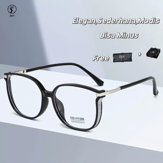 Z&Y Frame Kacamata Wanita Pria B638 Anti Radiasi Blueray Photocromic Cat Eye Super Ringan Bisa Minus Fashion Korea