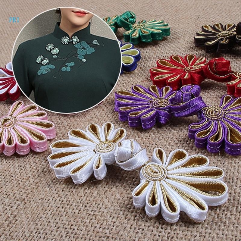 Pr กี่เพ้าจีนสําหรับกระดุมกบ Knot Braid Knit Satin สําหรับปุ่มกบ ​ปม f