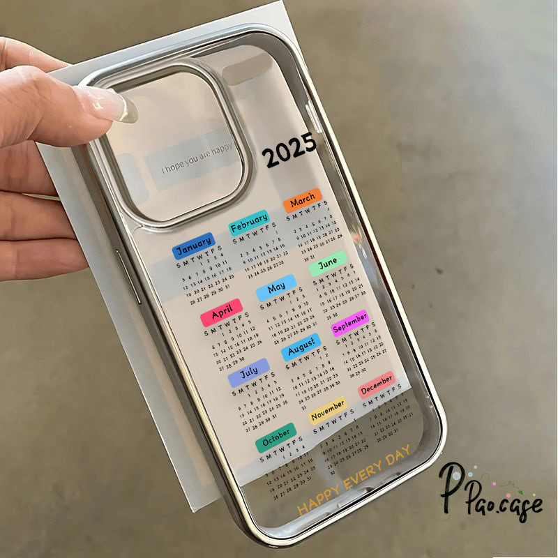 แฟชั่นปฏิทินกราฟฟิตีเข้ากันได้เคสไอโฟน 16 11 13 XR 15 14 12 Pro Max 7 15 14 8 Plus XS X Max SE 2020 กรอบชุบโปร่งใสเคส