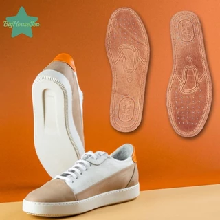 [BigHouseSea] 1 คู่วัว Insoles สําหรับรองเท้าผู้ชายสบายระงับกลิ่นกาย Casual หนังพื้นรองเท้าคุณภาพของแท้หนังรองเท้า Sole ใหม่