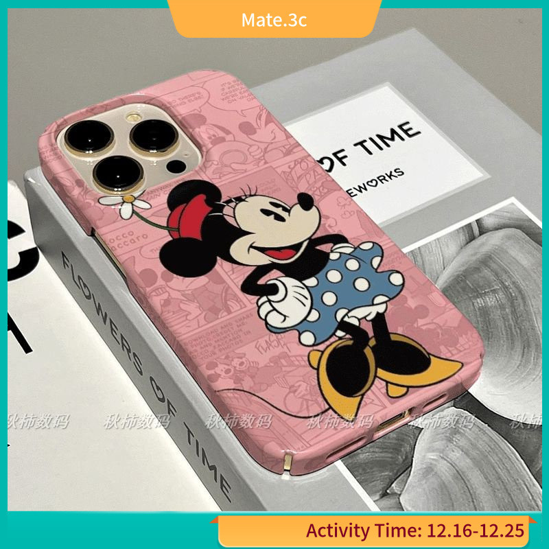 เคสโทรศัพท์มือถือแบบแข็ง ลายมินนี่ สีชมพู แวววาว สําหรับ Iphone 14ProMax 13pro 12 11 xr 8 VRHN
