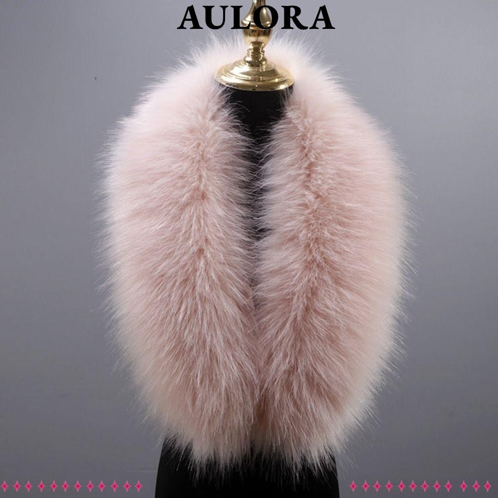 Aulora ปลอกคอขนเทียมขนาดใหญ่, 80 ซม.ที่ถอดออกได้ตุ๊กตาขนสัตว์ปลอม, แจ็คเก็ต Hood ผ้าคลุมไหล่ผู้หญิงผู้ชายฤดูหนาวขนสัตว์สีเทา