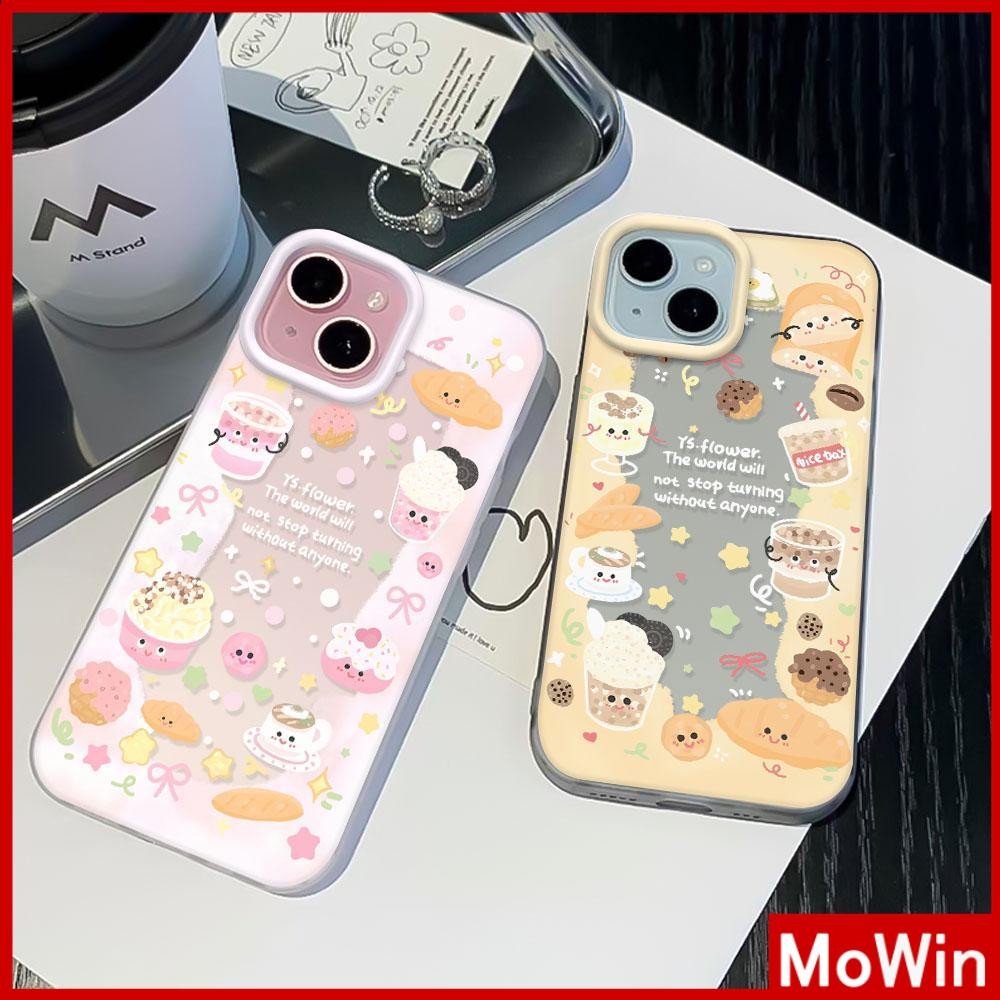 Movin - เคสใส iPhone16 11 Pro Max iPhone เคส TPU นิ่มป้องกันรอยนิ้วมือแบบด้าน เค้กการ์ตูนสุดน่ารักและอร่อย Compatible With iPhone15 Pro max iPhone14 13 12 Pro max XS XR 7 8 Plus