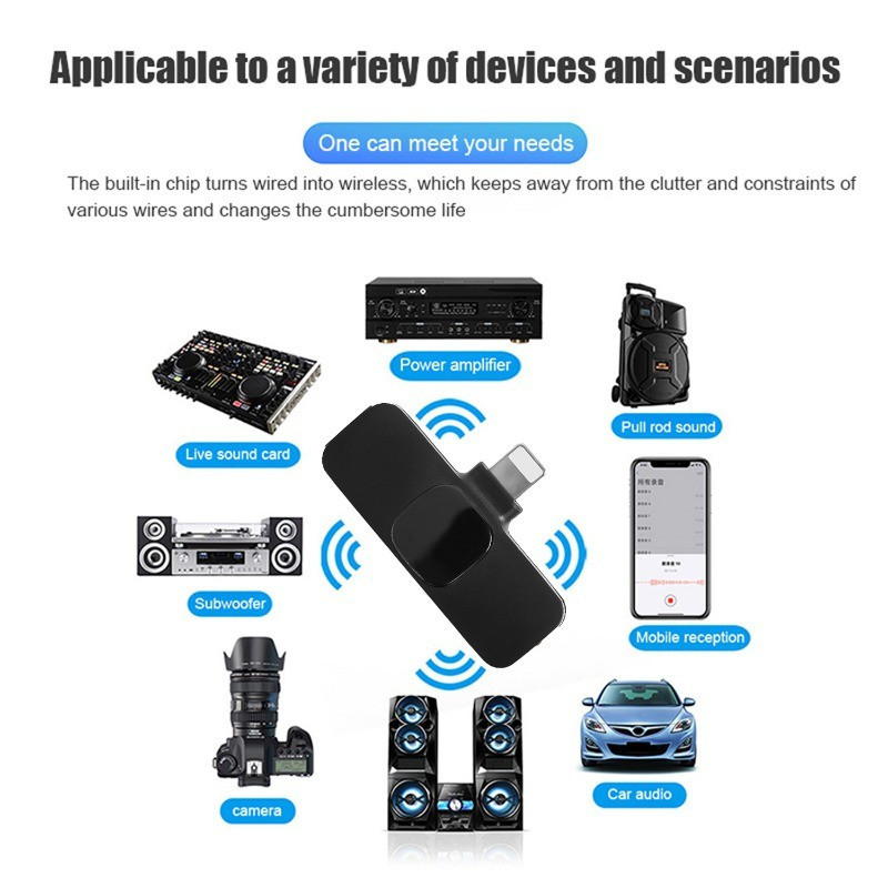 3in1 ไมโครโฟนไร้สายแบบหนีบเสื้อเสียงสดบันทึกวิดีโอลดเสียงรบกวน 3.5 มม.Plug & Play Mic สําหรับ IPhone Android - Noise Cancelling แบบพกพา