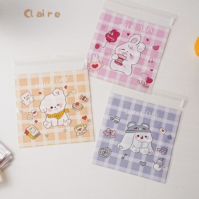 🏡ถุงฝากาวขนาด 7x7+3 cm ถุงสำหรับใส่คุกกี้ บราวนี่ กิ๊ฟช็อป Claire