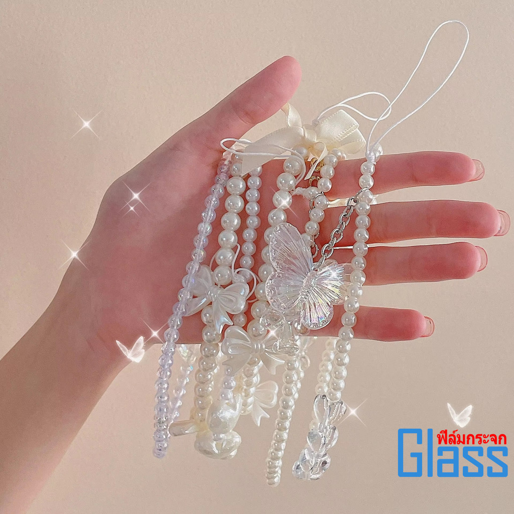 สายคล้องโทรศัพท์มือถือแบบห้อยด้วยลูกปัด Pearl Love สายคล้องโทรศัพท์มือถือแบบห้อยด้วยลูกปัดแบบพกพา