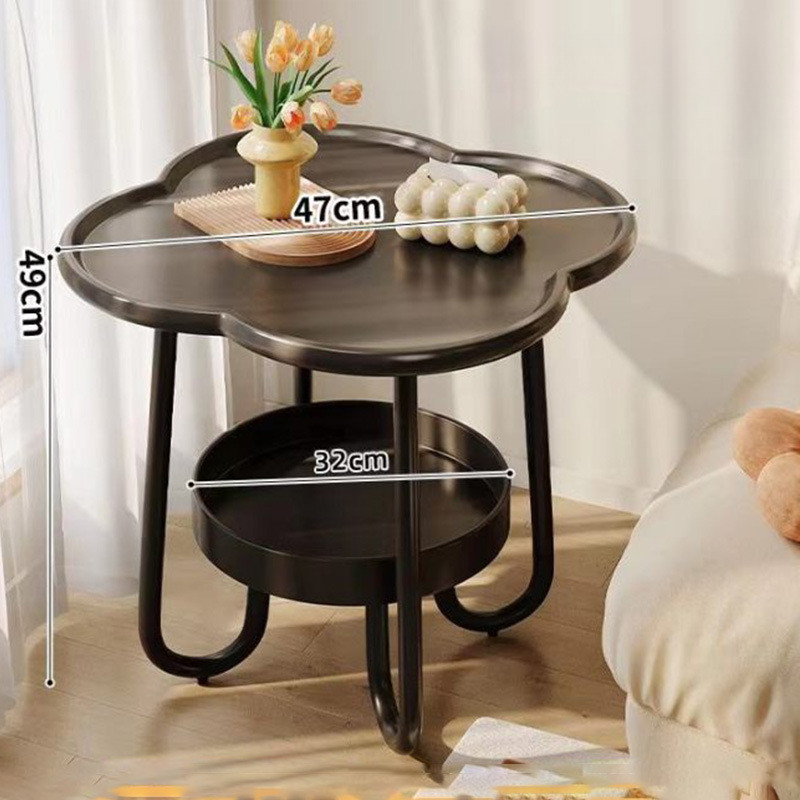 2 ชั้น โต๊ะโซฟา เคลื่อนย้ายได้ง่าย โต๊ะกาแฟเล็ก สร้างสรรค์ โต๊ะข้างเตียงขนาดเล็ก การออกแบบการจัดเก็บสองชั้น - รูปที่ 6