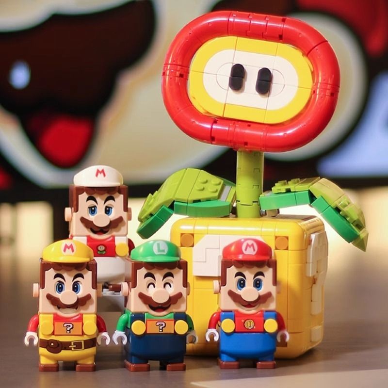 ✅เข้ากันได้กับเลโก้ซูเปอร์มาริโอคําถามเครื่องหมายกล่องปิรันย่าเปลวไฟดอกไม้ชายหญิงประกอบอาคารบล็อกของเล่นของขวัญ - รูปที่ 3