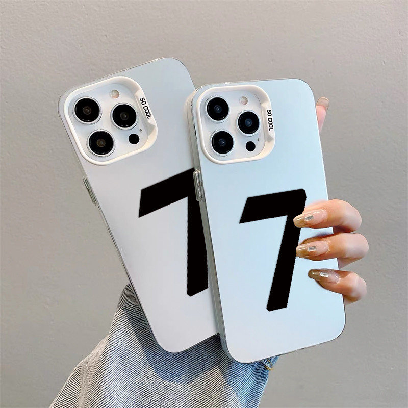 🔥COD🔥เคส iphone 11 13 12 14 15 16 Pro MAX 14 15 16 Plus XR XSMAX 7Plus แฟชั่นหมายเลข 7 ซิลิโคนกันกระแทกเคสโทรศัพท์