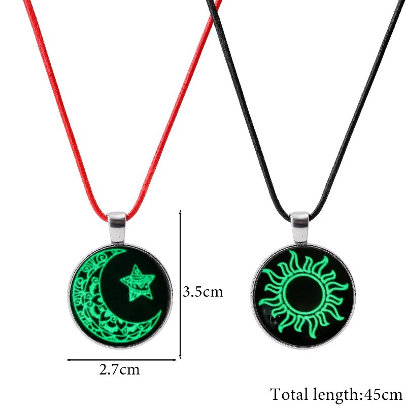 2 ชิ้น/เซ็ตสแตนเลสคู่สร้อยข้อมือผู้หญิงผู้ชายคนรัก Luminous Sun Moon Handmade ทอเชือกปรับสร้อยข้อมือมิตรภาพแฟน Party เครื่องประดับของขวัญ - รูปที่ 5