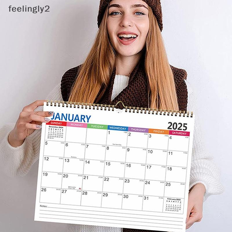 {ปีใหม่} 2025 ปฏิทินที่มีสีสันปฏิทินแขวน 12 เดือนวันหยุดนานาชาติการวางแผนสํานักงานตารางวางแผนอุปกรณ์สํานักงาน {ไทย}