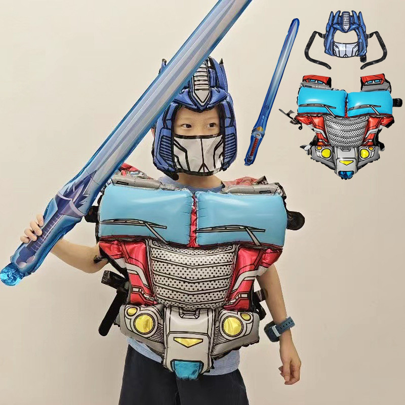 ของขวัญวันเด็ก ลูกโป่งฟิล์มอลูมิเนียมฟอยล์ ชุดเกราะ Vajra Optimus Primeลายการ์ตูน สําหรับเด็ก