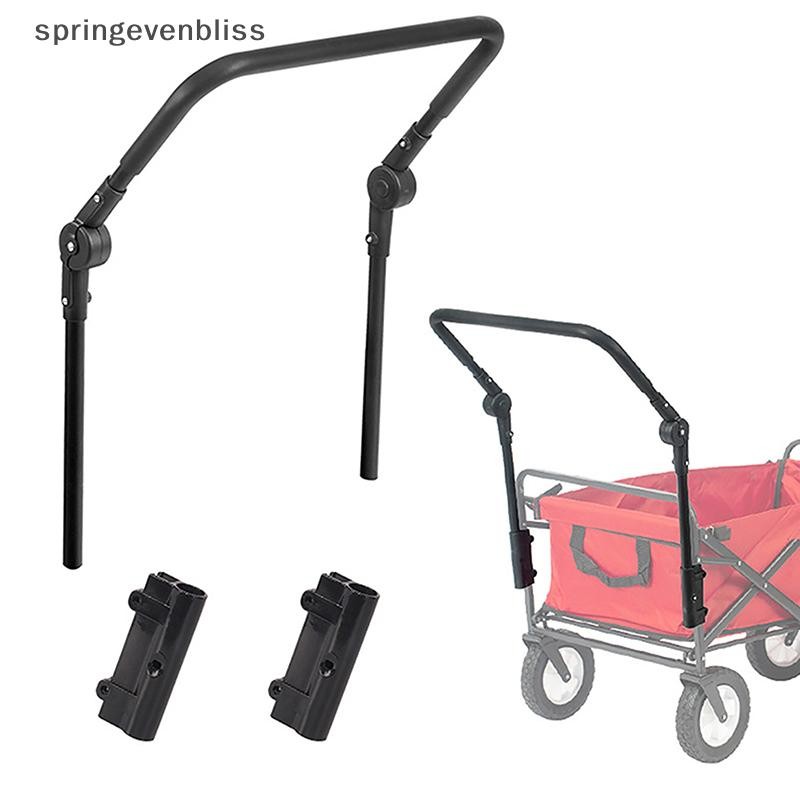 Springevenbliss พับรถเข็น Push Handle Wagon รถเข็นอุปกรณ์สีดําน้ําหนักเบาขยายได้รถเข็นรถเข็นสําหรับ Camping Wagon Springevenbliss