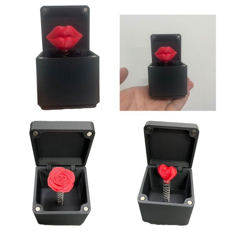 Shwnee Love Heart in Box Rose Flower Surprise Present Box 3D Rose Flower in Surprise Present Case fo
