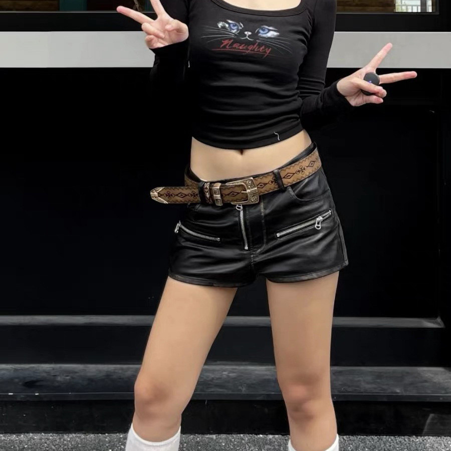 American Retro Brown Belt 2025 สไตล์ใหม่ y2k Asian Culture All-Match Belt Matching Jeans