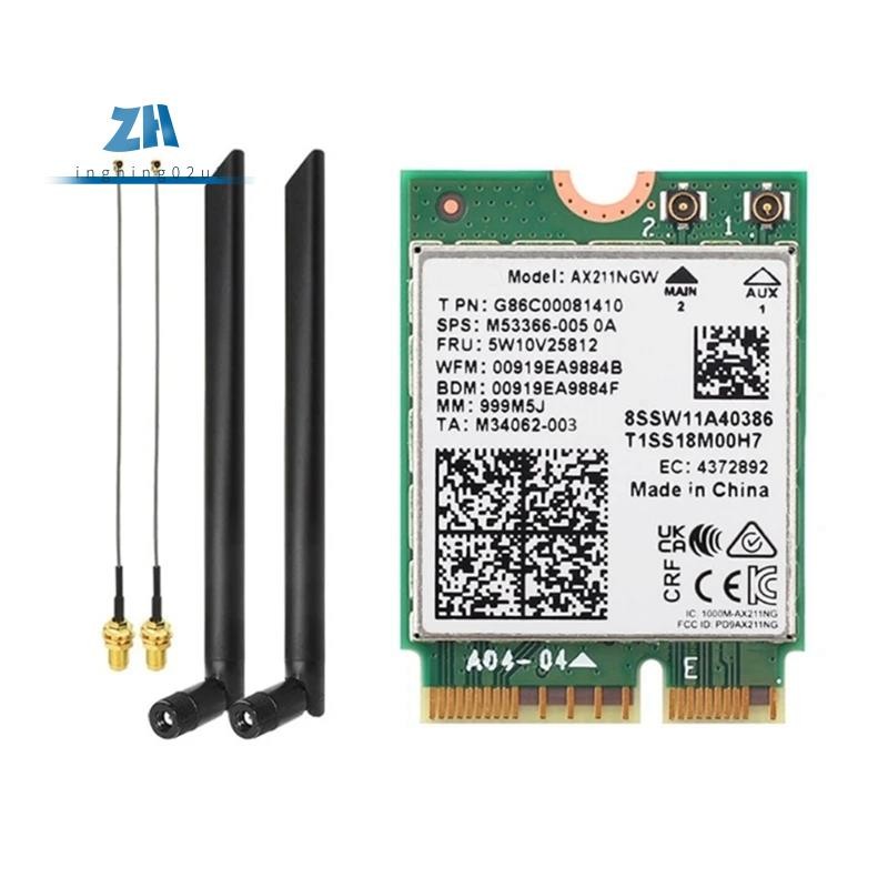 AX211NGW Wifi 6E Tri Band 2.4G/5G/6Ghz เครือข่ายไร้สาย Wifi การ์ดบลูทูธ 5.3 AX211 M.2 CNVio Wifi การ