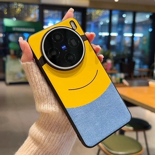 Thin & Light Minions Eyes Design Spliced หนังสําหรับ Vivo X200 Ultra X200S X200 Pro Mini X300 Pro X300 ฝาครอบโทรศัพท์ปลอก