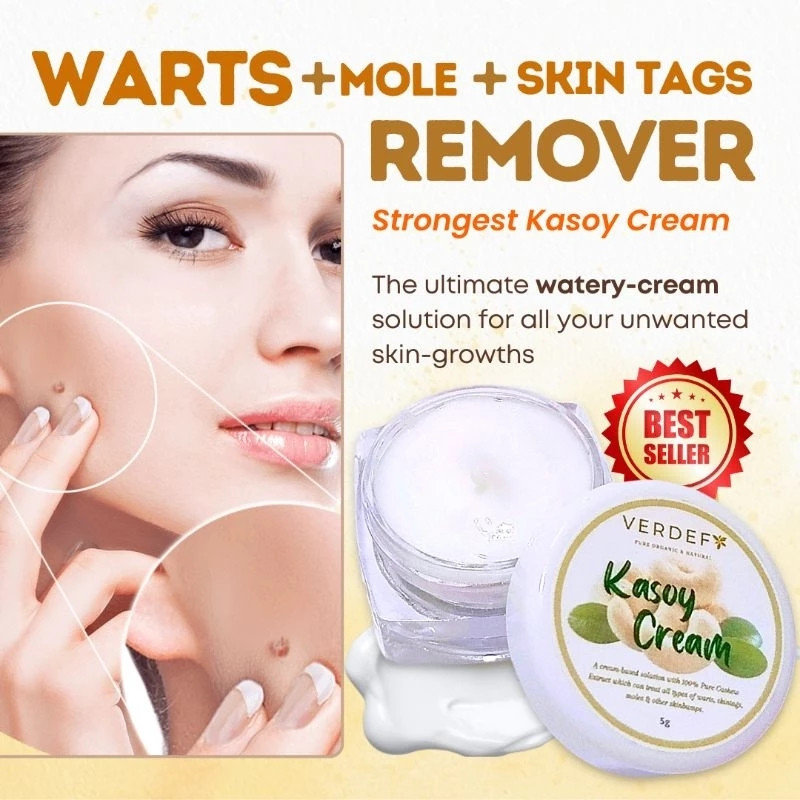 ใหม่ Strong Kasoy Cream Organic Safe & Effective Remover of Warts Mole Skintags Syringoma โดย VERDEF