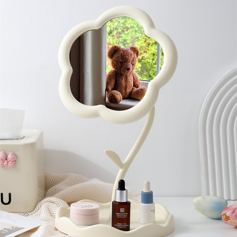 กระจกดอกไม้ตั้งโต๊ะ กระจกตั้งโต๊ะ กระจกแต่งหน้า ใช้แต่งหน้า (พร้อมส่ง) G3256 - รูปที่ 5