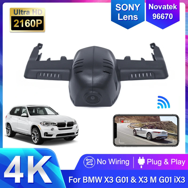 กล้องบันทึกภาพรถยนต์ 4K 2160P Wifi สำหรับ BMW X3 G01, BMW X5 G05, BMW X7 G07, BMW 3 G20 G21 ปี 2018 